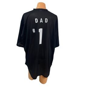 New Hand Printed #1 Dad 3XL Short Sleeve Mesh 1/4 ButtonUp Baseball Jersey Shirt